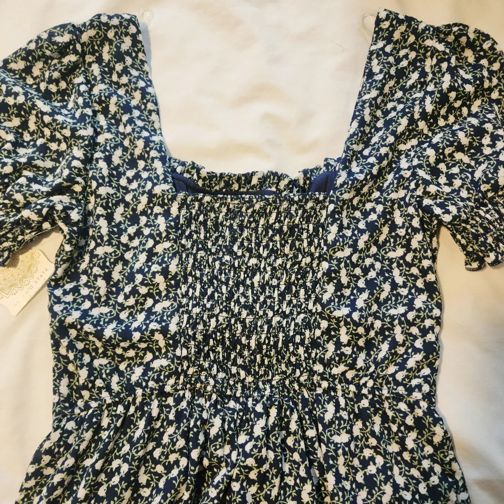Altar'd State Navy & WhiteFloral Print Women's Dress - Medium NWT - Picture 6 of 10